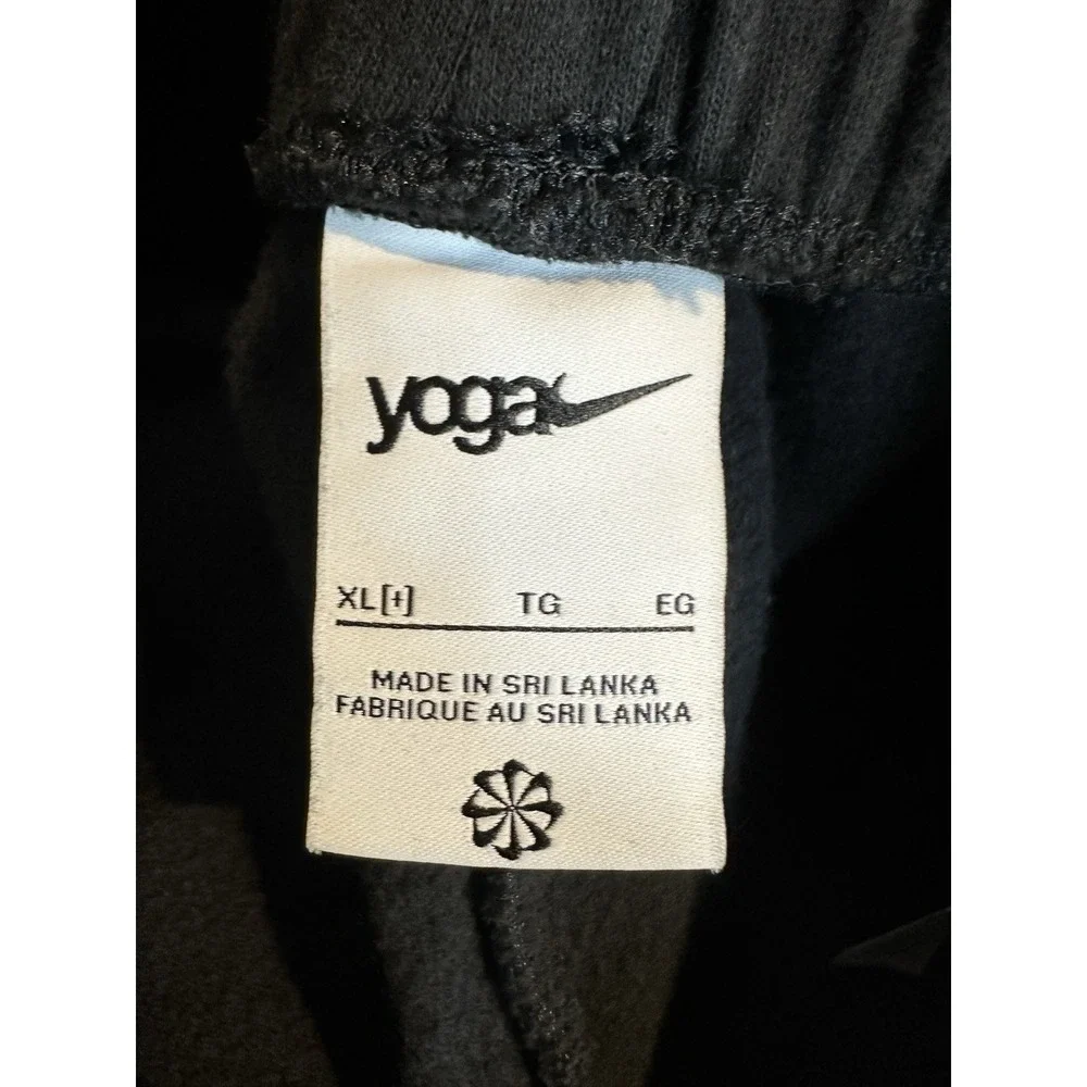 Nike Yoga Girls Black Wide Leg Sweatpants Elastic Drawstring Waist‎ Size XL